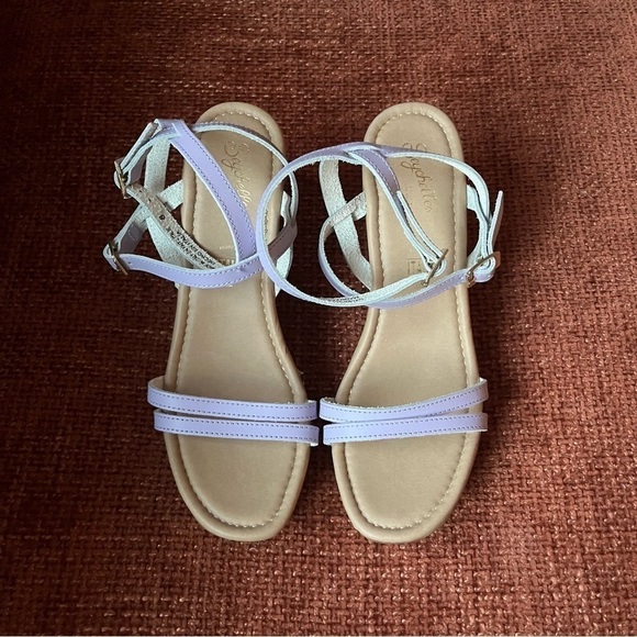 Seychelles Double Dip Lavender Purple Strappy Chunky Wood Retro Sandal Heels 8 - Picture 3 of 7
